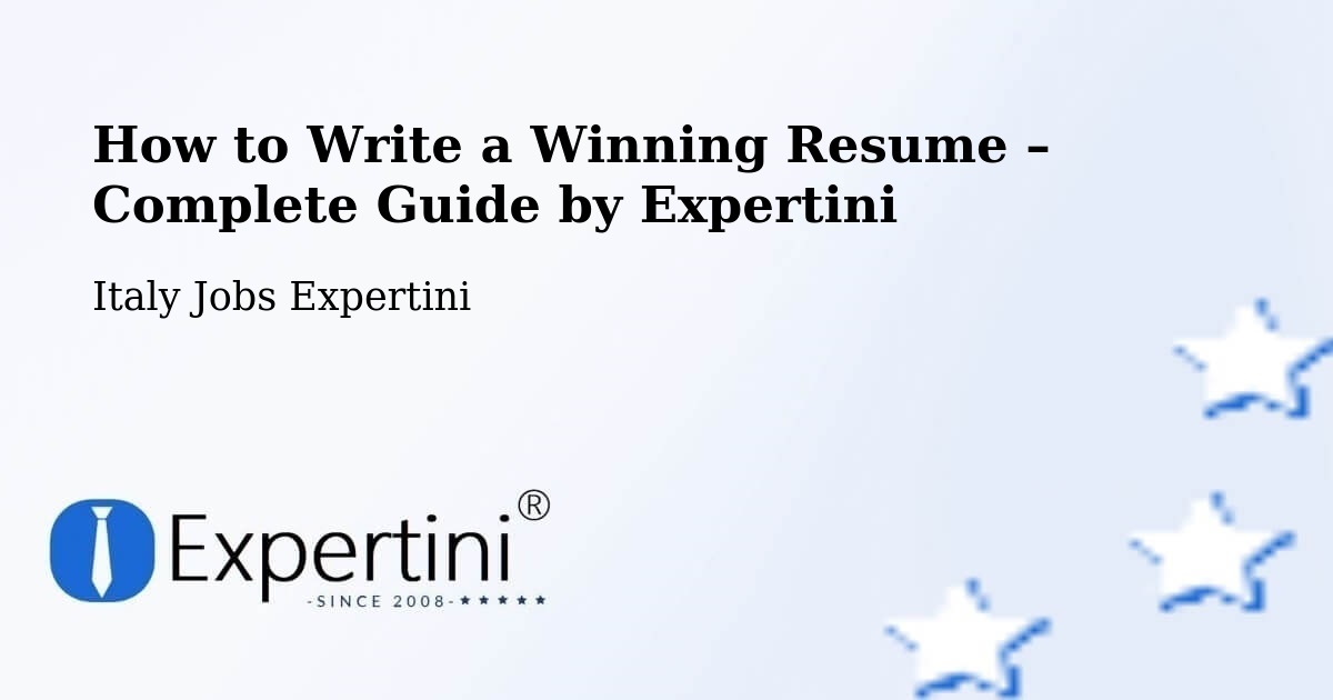 Resume Writing Guide for Job Seekers – Vajont - Vajont, Italy Jobs Expertini